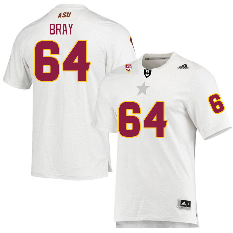 Men #64 Ben Bray Arizona State Sun Devils College Football Jerseys Stitched Sale-White
